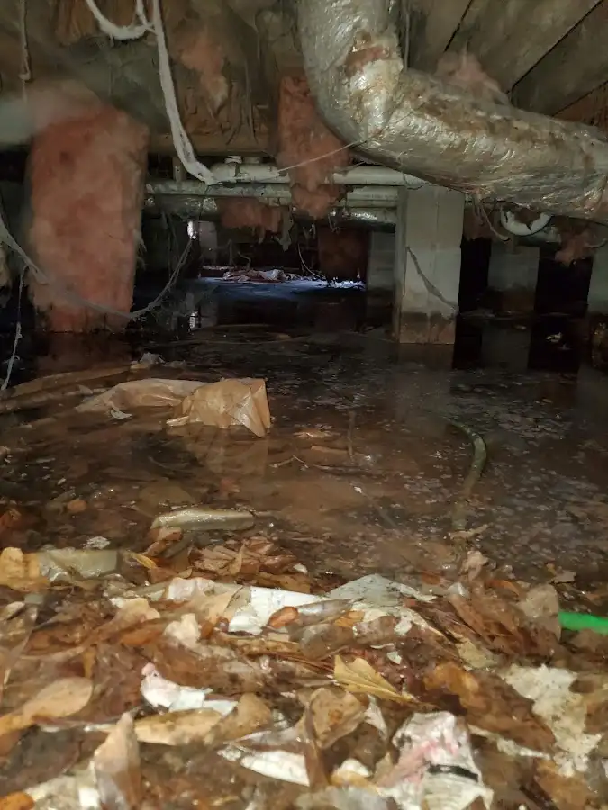 Crawl space flood assessment for Commercial Water Damage Restoration in Reedley